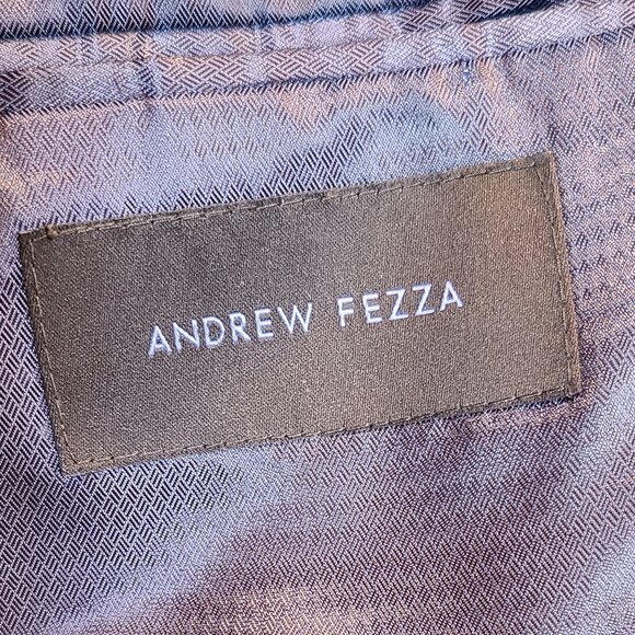 Andrew Fezza Blazer Suit Jacket Blue Plaid Mens 42 Long - Picture 6 of 9